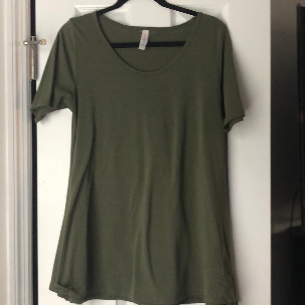 Solid army green lularoe perfect t